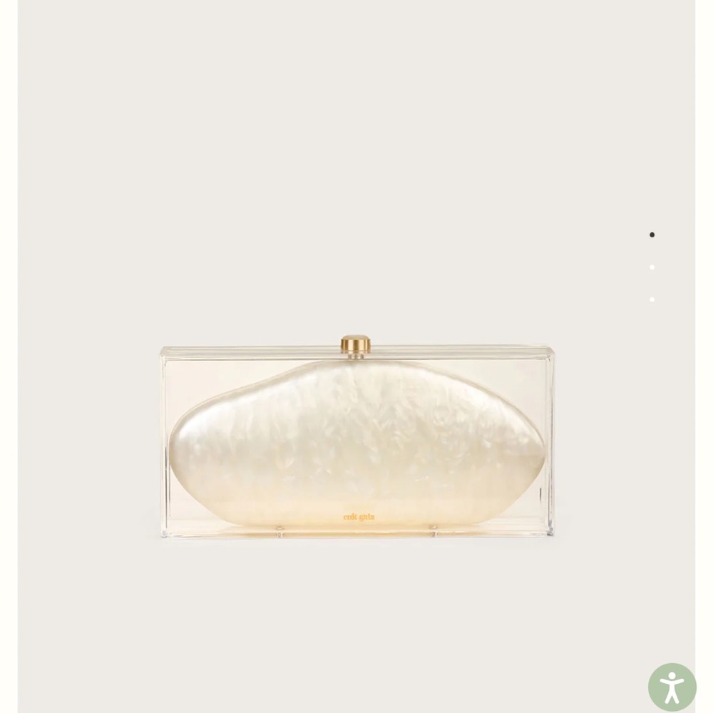 Cult Gaia Pearl White Acrylic Clutch